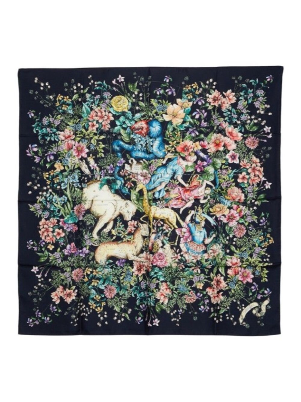 Dior D-constellation Scarf Black Multicolor Silk